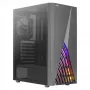 Aerocool DELTABKV1 ATX PC-kotelo RGB-etu, täysi sivulasiseinä, 12 cm tuuletin, musta