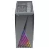 Aerocool DELTABKV1 ATX PC-kotelo RGB-etu, täysi sivulasiseinä, 12 cm tuuletin, musta