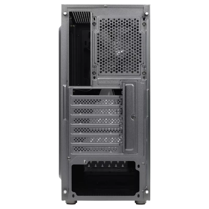 Aerocool DELTABKV1 ATX PC-kotelo RGB-etu, täysi sivulasiseinä, 12 cm tuuletin, musta