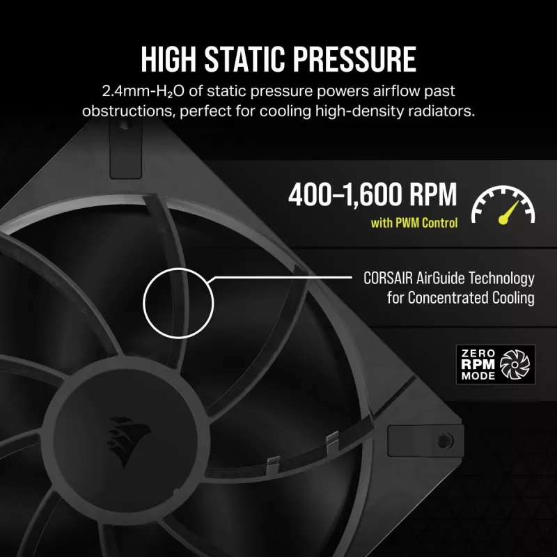 CORSAIR tuuletin - Rs-sarja Rs140 Max 140 mm yksittäispakkaus