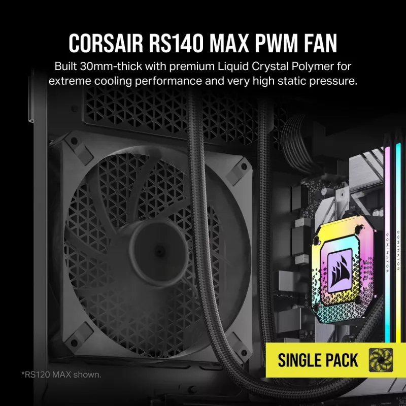 CORSAIR tuuletin - Rs-sarja Rs140 Max 140 mm yksittäispakkaus
