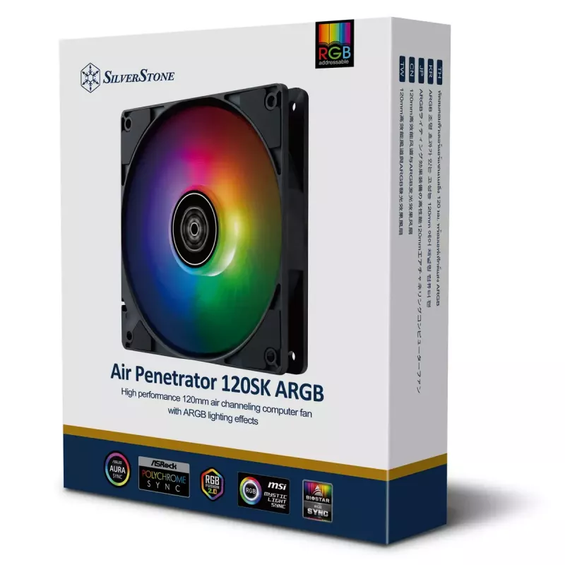 Ilmajäähdytin Silverstone Penetrator SST-AP120SKB-ARGB 12 cm 2000 RPM