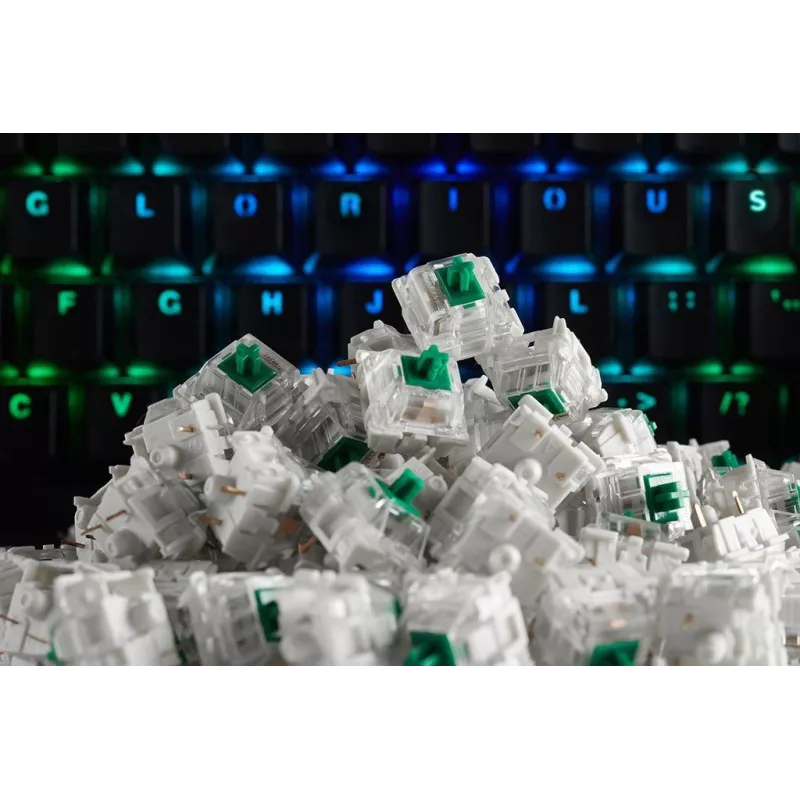 Glorious Gaming Gateron vihreät kytkimet – Linear Silent, vihreä, 120 kpl, Gateron, Glorious PC Gaming Race GMMK, Kiina