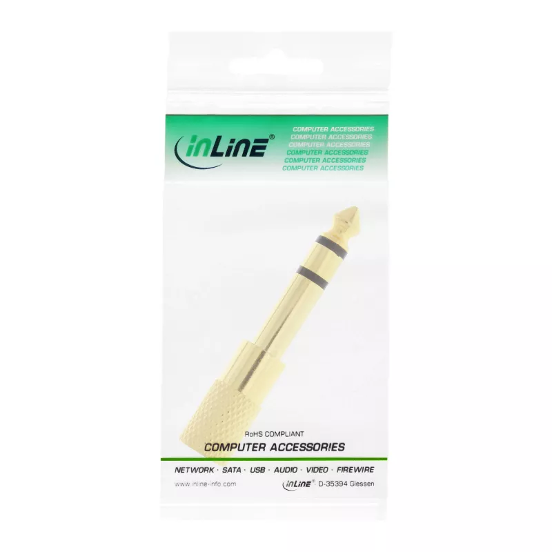 InLine audioadapteri 6,3 mm pistoke / 3,5 mm liitäntä stereo kullattu metalli