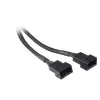 Akasa AK-CBFA04-15 PWM-tuulettimen jakokaapeli, 15 cm, suojapunos, musta