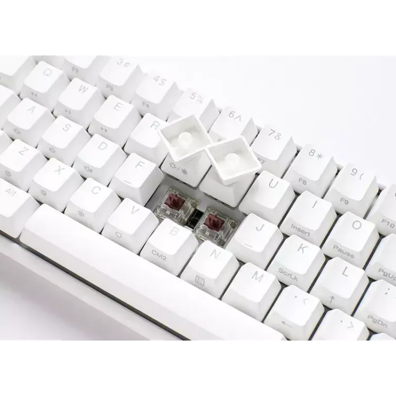 Ducky One 3 Mini Pure White näppäimistö pelikäyttöön USB saksa 61 näppäintä RGB LED