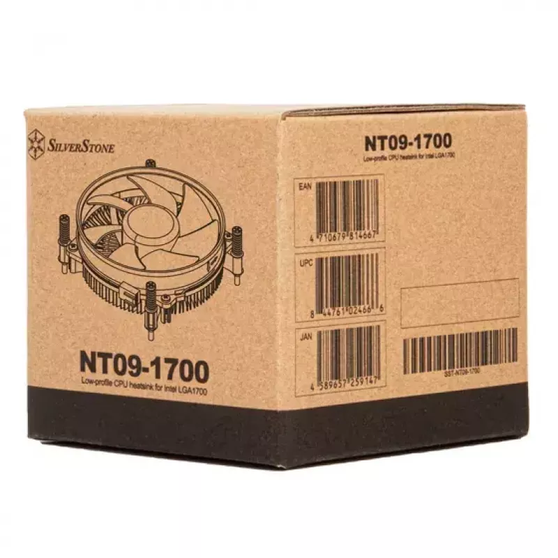 SilverStone SST-NT09-1700 Nitrogon prosessorin ilmajäähdytin, 92 mm, LGA1700, alumiinilamellit