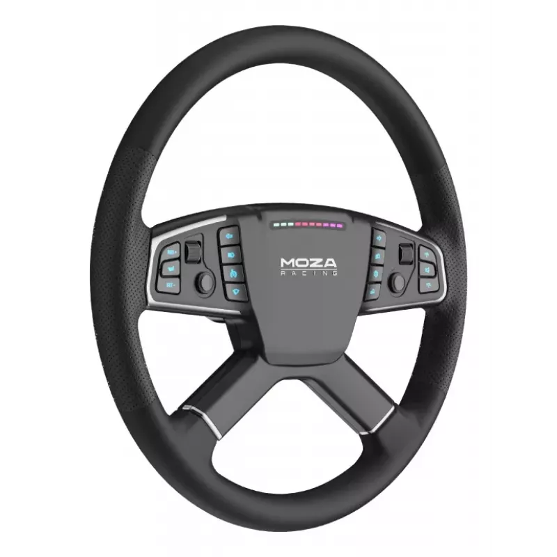 Moza Racing TSW -ohjauspyörä, ohjauspyörä, PC, langallinen & langaton, musta, alumiini, tekonahka, polymeeri, kaapeli