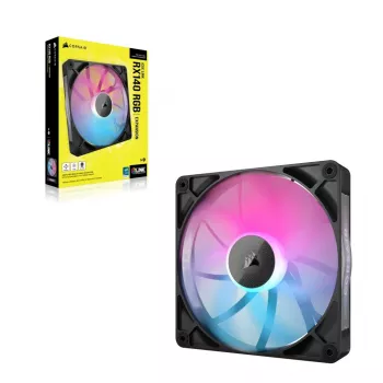 Corsair iCUE LINK RX140 RGB -tuuletin, 14 cm, musta, 300–1700 kierr./min, magneettilaakeri