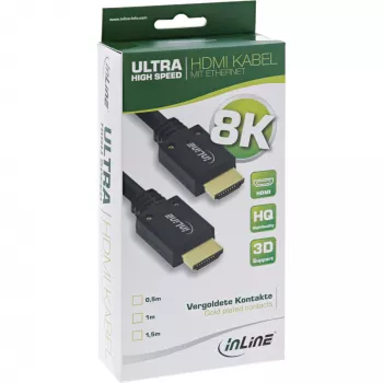 InLine Ultra High Speed HDMI -kaapeli M/M 8K4K kullattu, 3m