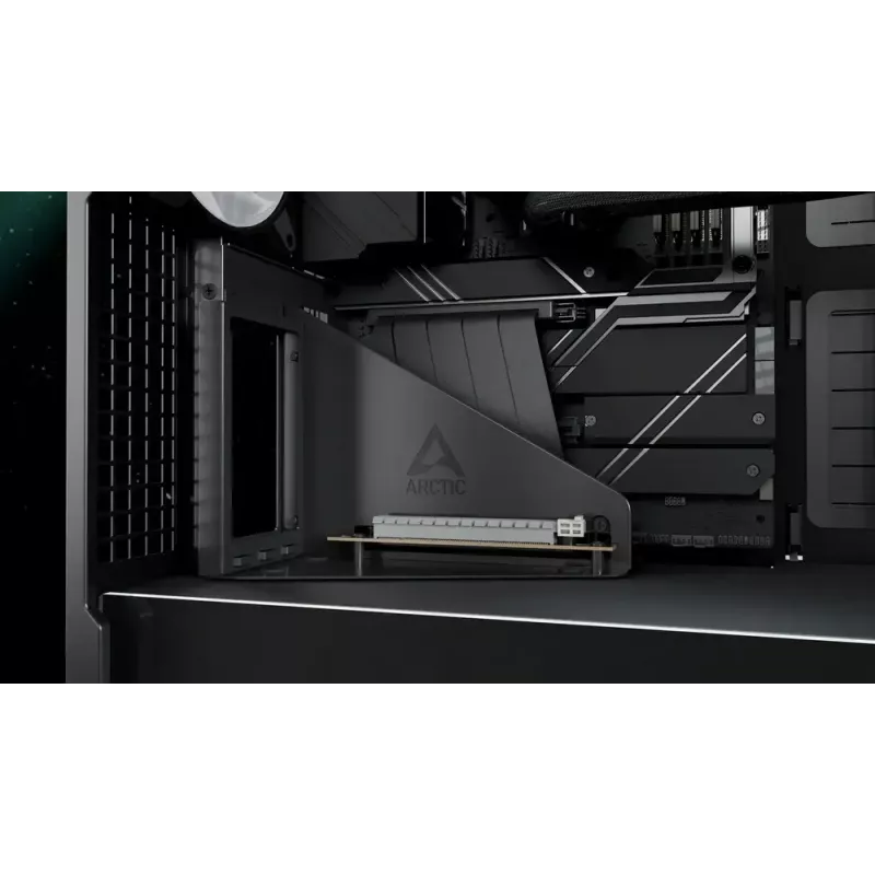 ARCTIC Xtender VG (musta) Premium E-ATX -tietokonekotelo pystysuuntaisella GPU-asennuksella