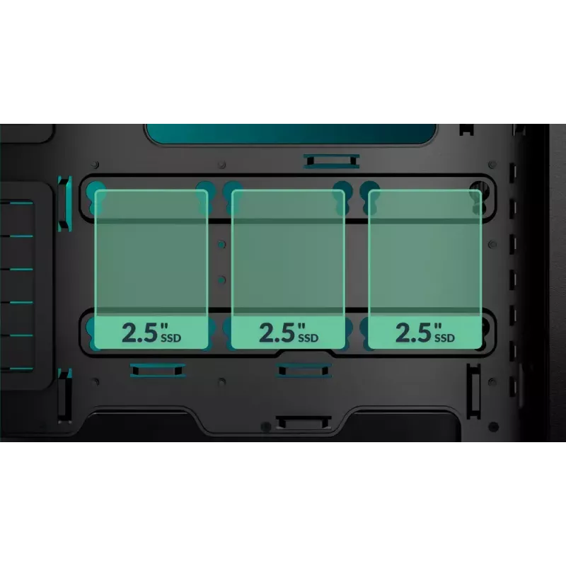 ARCTIC Xtender VG (musta) Premium E-ATX -tietokonekotelo pystysuuntaisella GPU-asennuksella