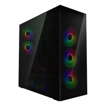 ARCTIC Xtender VG (musta) Premium E-ATX -tietokonekotelo pystysuuntaisella GPU-asennuksella