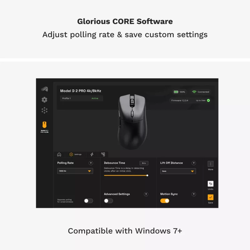 Glorious Gaming Glorious Model D 2 PRO Wireless - 1K Polling - musta