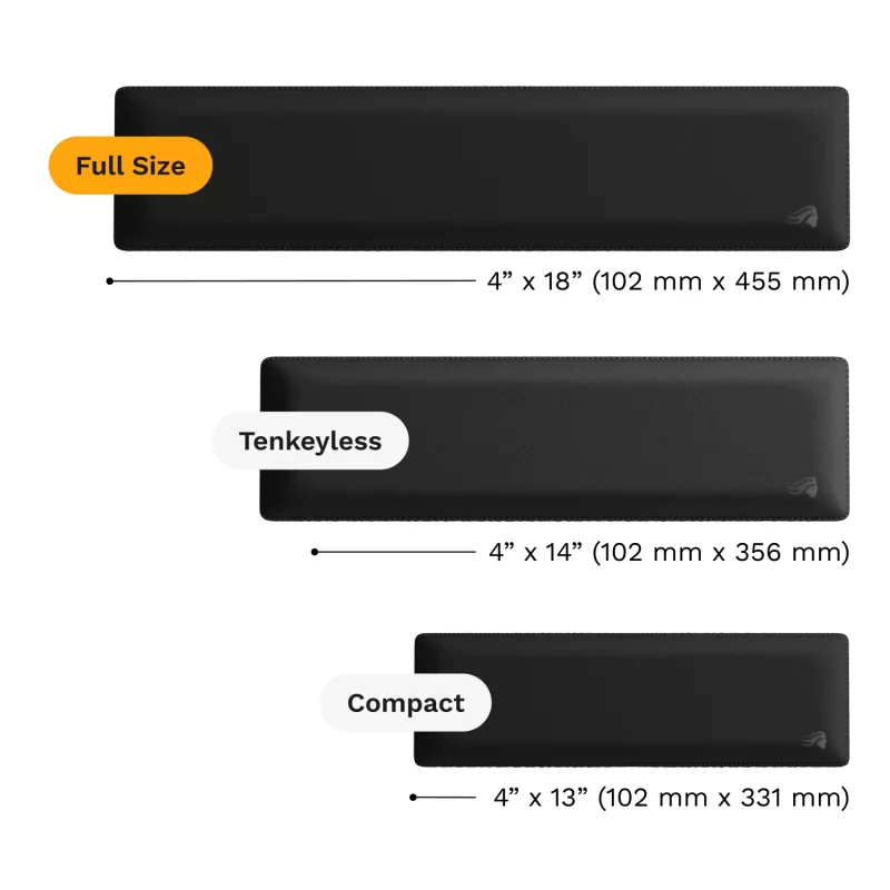 Rannetuki GLORIOUS kangas 100 mm musta näppäimistöille — GLO-KB-ACC-WR-CLTH-100-BLK