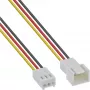 InLine tuuletinkaapelin jatko 3-pin Molex uros/naaras, pituus 0,30 m