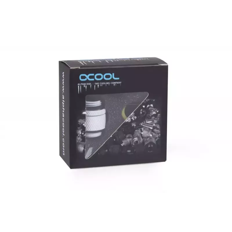 Alphacool Eiszapfen 17489 kääntyvä kaksoisnippa (adapteri) G1/4 ulkokierre – G1/4 ulkokierre, messinki, 22 mm, valkoinen