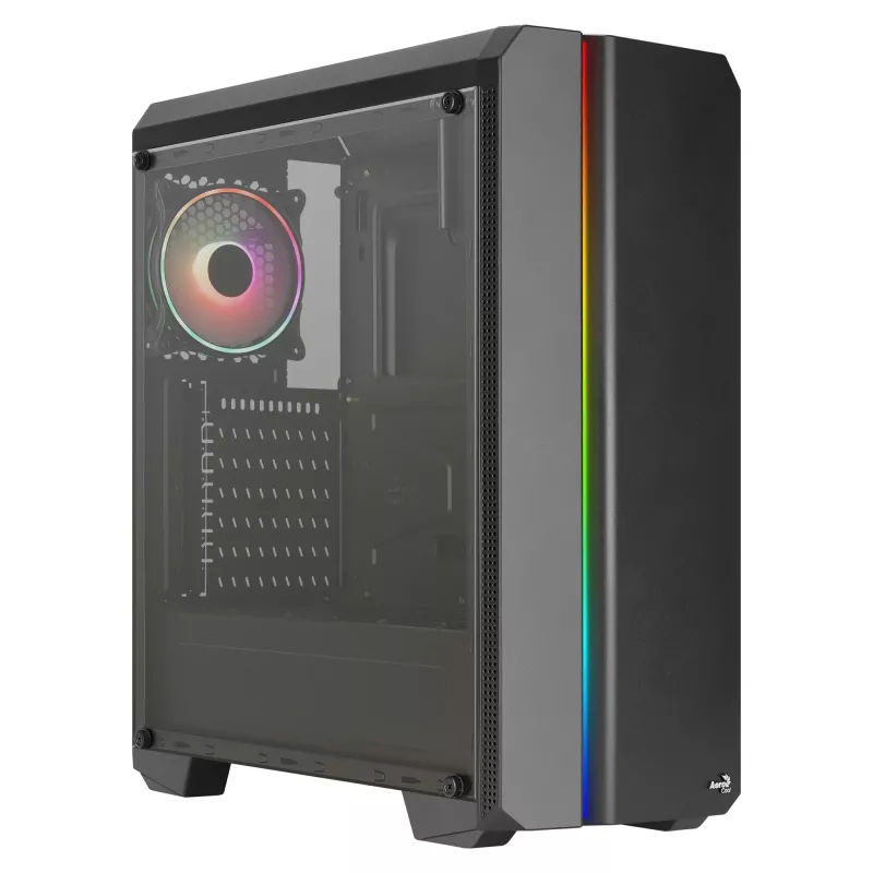 Aerocool GENESISV2BK PC ATX kotelo, etupaneeli LED ARGB tuuletin ARGB 12 cm, musta