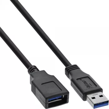InLine 35620 USB 3.2 Gen.1 -jatkokaapeli, A-uros / A-naaras, 2 m, musta