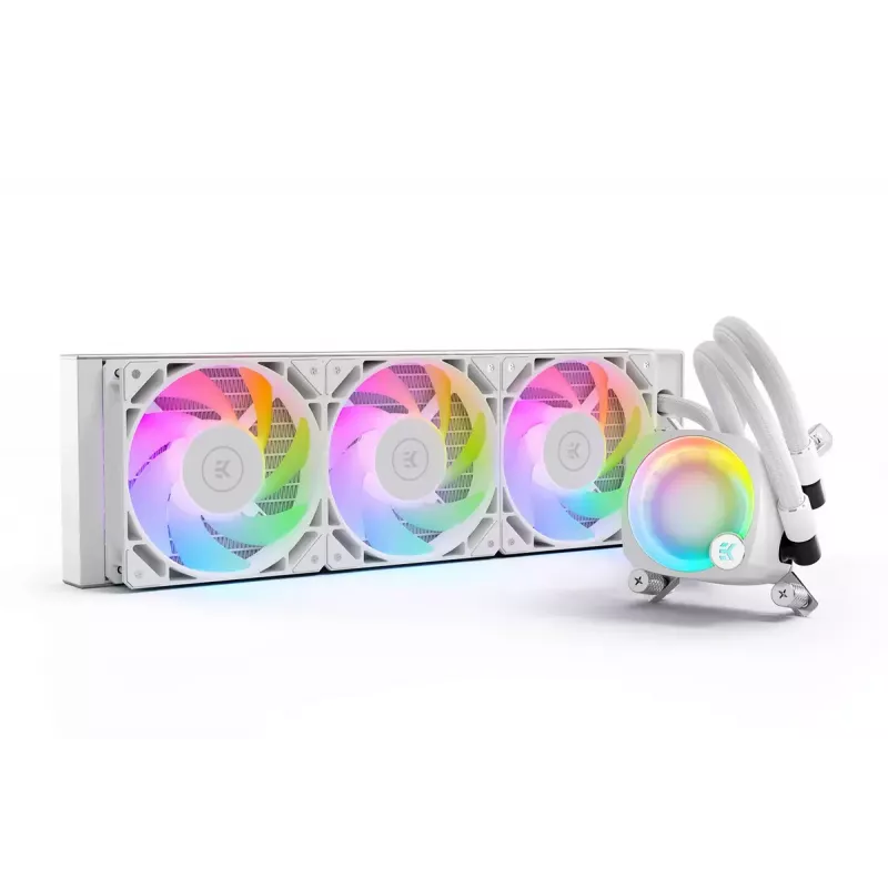 EK Water Blocks EK-Nucleus AIO CR360 Lux D-RGB prosessorin nestejäähdytin, 360 mm, valkoinen