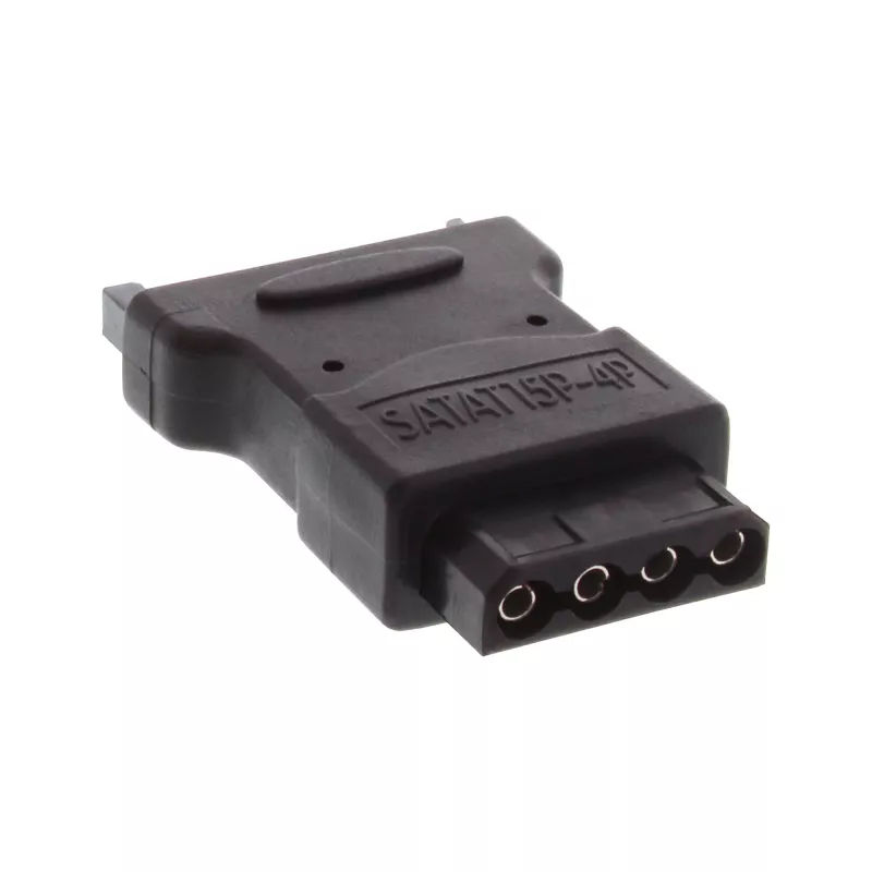 InLine SATA-virtasovitin 1 Molex 4 Pin uros / 15 Pin SATA naaras