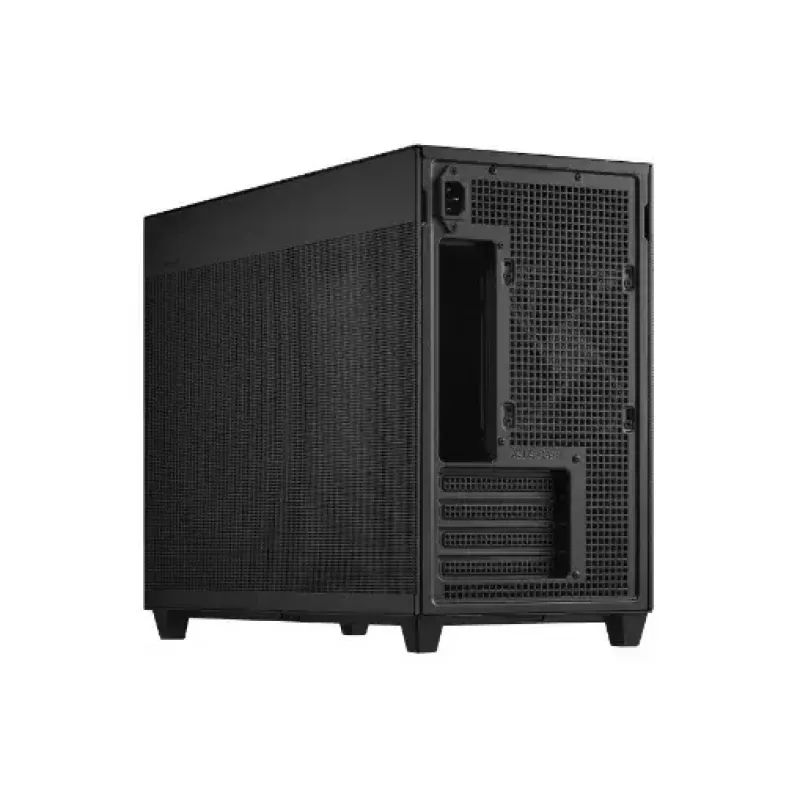 PC-kotelo ASUS Prime AP201 MicroATX Mini Tower musta — tukee microATX, max. GPU 338 mm, CPU-jäähdyttimen korkeus 170 mm, 3x 3,5 tuuman paikkaa, USB-A 2x, USB-C 1x