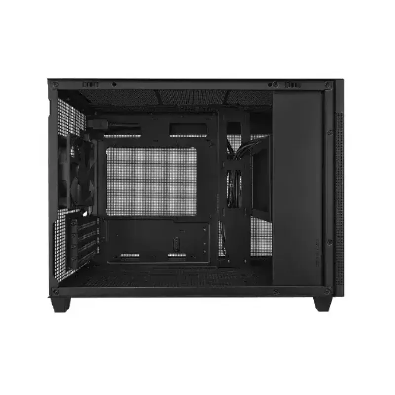 PC-kotelo ASUS Prime AP201 MicroATX Mini Tower musta — tukee microATX, max. GPU 338 mm, CPU-jäähdyttimen korkeus 170 mm, 3x 3,5 tuuman paikkaa, USB-A 2x, USB-C 1x