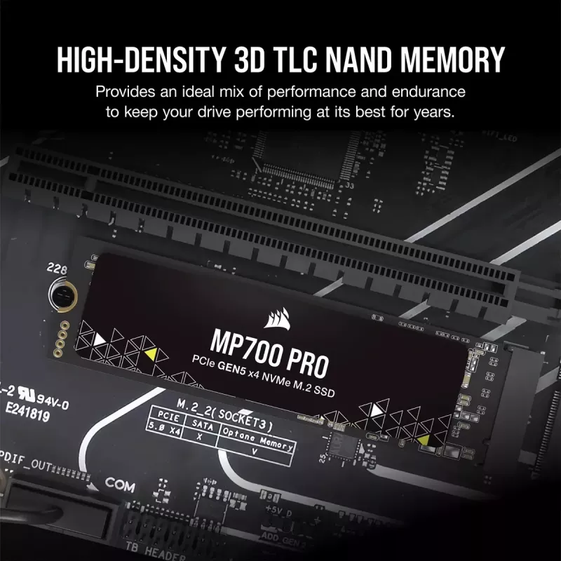 SSD-kiintolevy 2 TB CORSAIR M.2 PCI-E NVMe Gen5 MP700 PRO retail