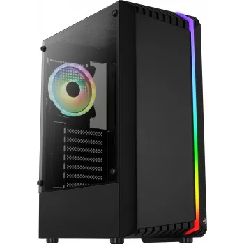 AEROCOOL Bionic Midi Tower -tietokonekotelo — ATX, karkaistu lasi, 3,5