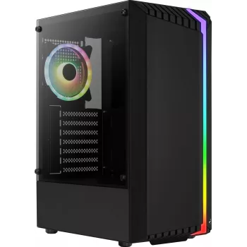 AEROCOOL Bionic Midi Tower -tietokonekotelo — ATX, karkaistu lasi, 3,5