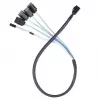 SilverStone SST-CPS05 Mini-SAS HD (SFF-8643) - SATA 7-pin -kaapeli sideband-signaaleilla, 4-kaistainen, SAS 12 Gbit/s, 0,5 m, musta