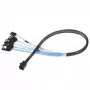 SilverStone SST-CPS05 Mini-SAS HD (SFF-8643) - SATA 7-pin -kaapeli sideband-signaaleilla, 4-kaistainen, SAS 12 Gbit/s, 0,5 m, musta