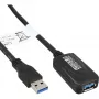 InLine USB3.2 Gen.1 aktiivinen toistinkaapeli Type-A uros / naaras, musta, 5m
