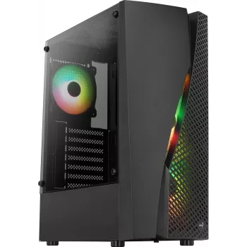 Aerocool WAVEBKV3 ATX PC-kotelo karkaistusta lasista 4xRGB-tuulettimella musta