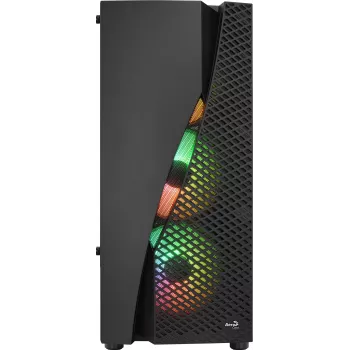 Aerocool WAVEBKV3 ATX PC-kotelo karkaistusta lasista 4xRGB-tuulettimella musta