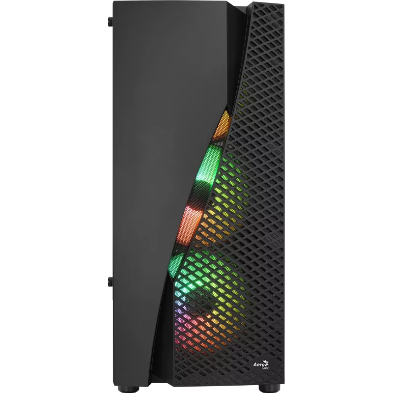 Aerocool WAVEBKV3 ATX PC-kotelo karkaistusta lasista 4xRGB-tuulettimella musta