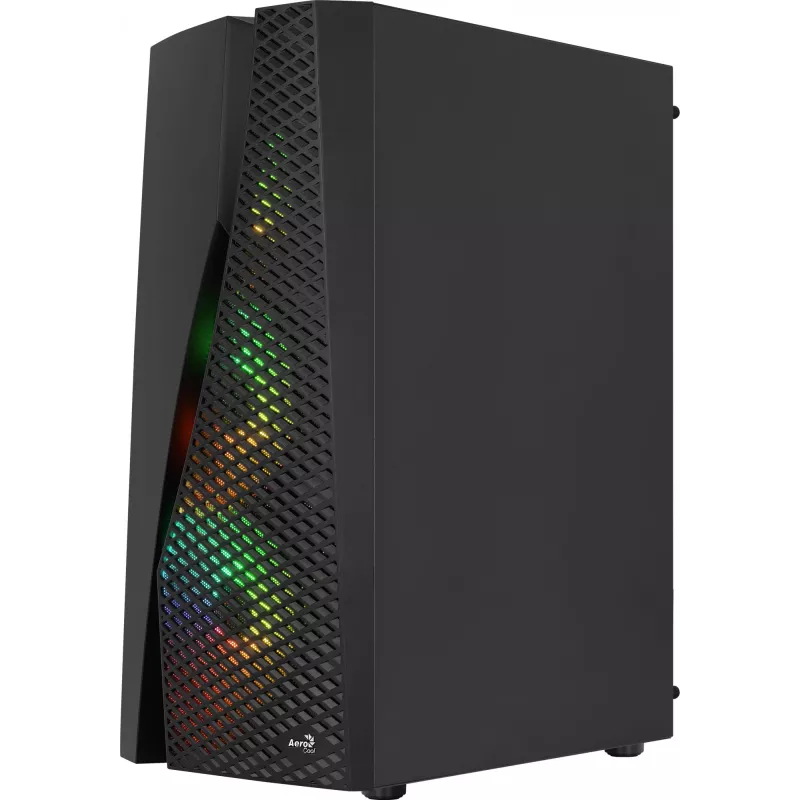 Aerocool WAVEBKV3 ATX PC-kotelo karkaistusta lasista 4xRGB-tuulettimella musta