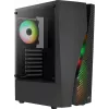 Aerocool WAVEBKV3 ATX PC-kotelo karkaistusta lasista 4xRGB-tuulettimella musta