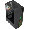 Aerocool WAVEBKV3 ATX PC-kotelo karkaistusta lasista 4xRGB-tuulettimella musta
