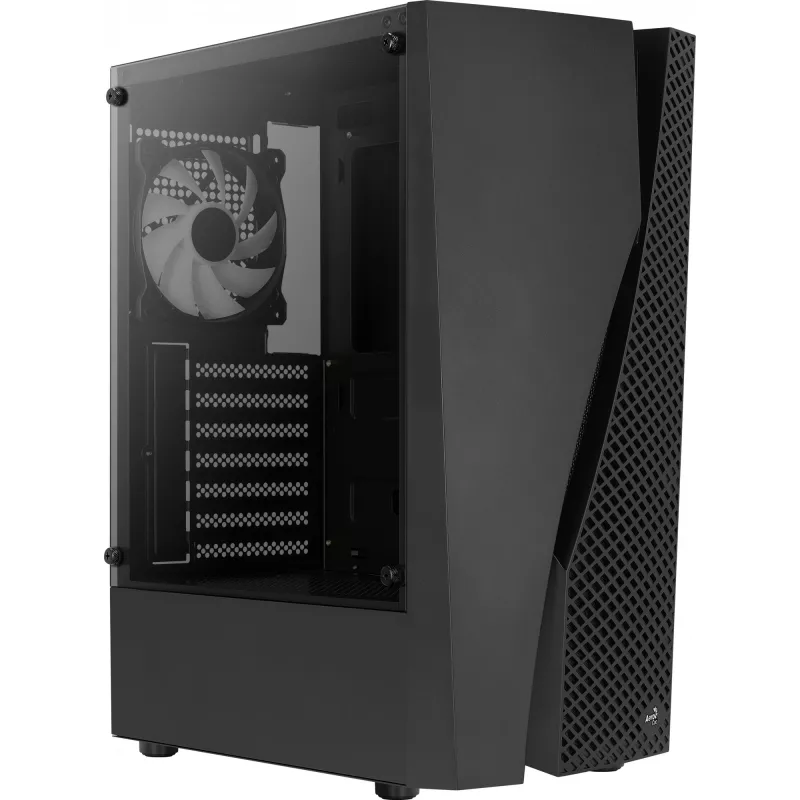 Aerocool WAVEBKV3 ATX PC-kotelo karkaistusta lasista 4xRGB-tuulettimella musta