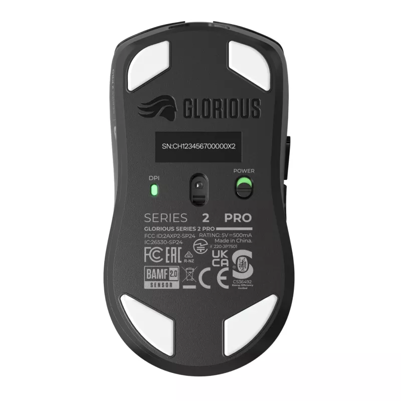 Langaton pelihiiri GLORIOUS Series 2 PRO (oikeakätisille) – 26 000 DPI, RF Wireless + USB‑C, 4K/8K Hz, 6 painiketta, musta