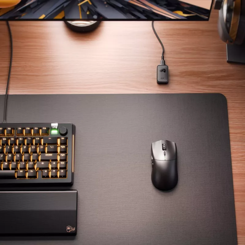 Langaton pelihiiri GLORIOUS Series 2 PRO (oikeakätisille) – 26 000 DPI, RF Wireless + USB‑C, 4K/8K Hz, 6 painiketta, musta