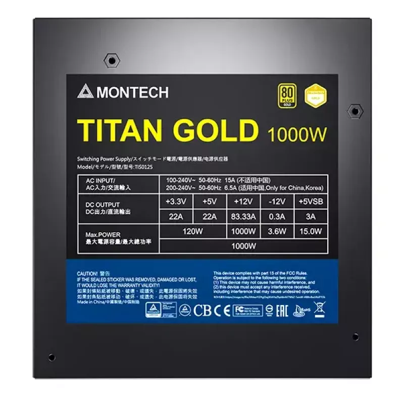Virtalähde Montech TITAN GOLD 1000W