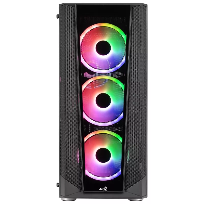 Aerocool PRISMBKV3 PC-kotelo ATX musta 4 tuuletinta ARGB etuosa sivusta karkaistua lasia