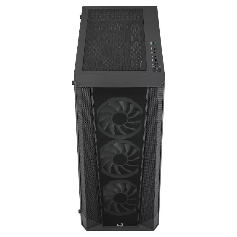 Aerocool PRISMBKV3 PC-kotelo ATX musta 4 tuuletinta ARGB etuosa sivusta karkaistua lasia