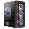 Aerocool PRISMBKV3 PC-kotelo ATX musta 4 tuuletinta ARGB etuosa sivusta karkaistua lasia