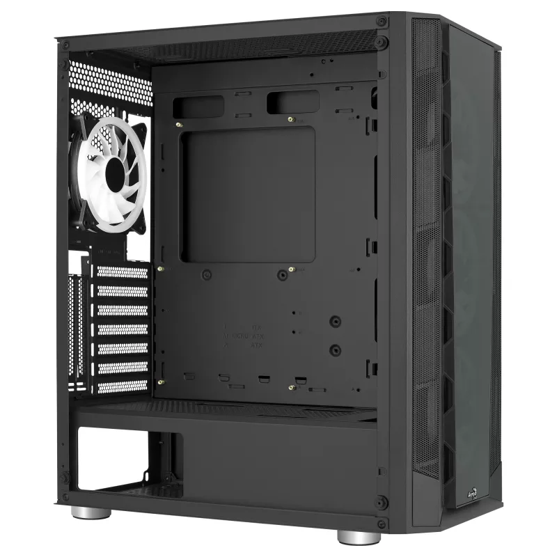 Aerocool PRISMBKV3 PC-kotelo ATX musta 4 tuuletinta ARGB etuosa sivusta karkaistua lasia