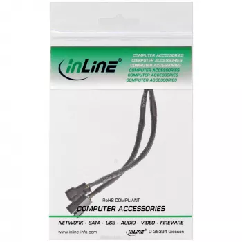 InLine PWM-tuuletin Y-virtakaapeli, 4-napainen. 1M/2F, 0,15 m