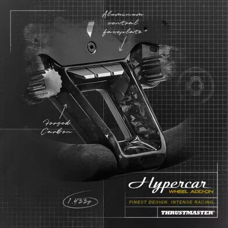Thrustmaster Hypercar Wheel Add-On musta, hopea ohjauspyörä PC, PlayStation 4, PlayStation 5, Xbox, Xbox One
