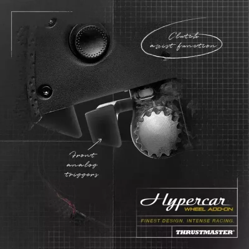Thrustmaster Hypercar Wheel Add-On musta, hopea ohjauspyörä PC, PlayStation 4, PlayStation 5, Xbox, Xbox One